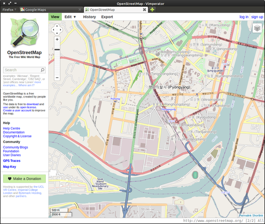 OpenStreetMap map of Pyongyang