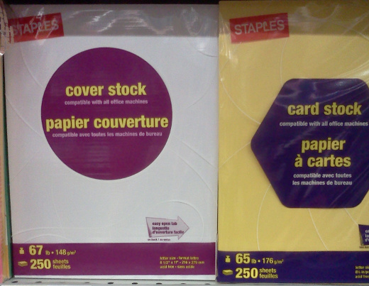 Two packages of paper